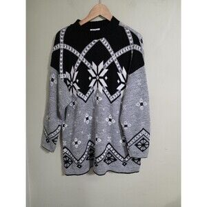 Vintage USA Made Basic Editions WoMen’s LFairisle Nordic BohoCrewneck Sweater